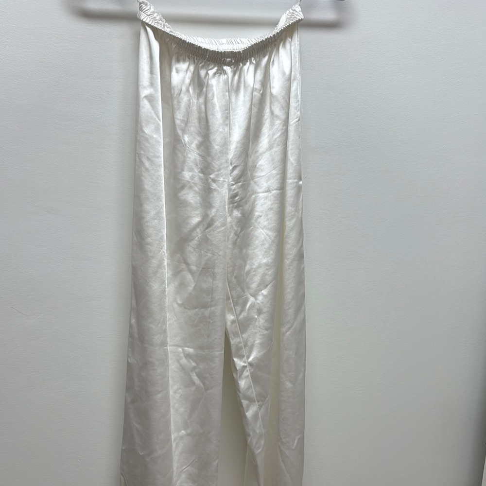 Princess Polly Shimmering White Satin Pants